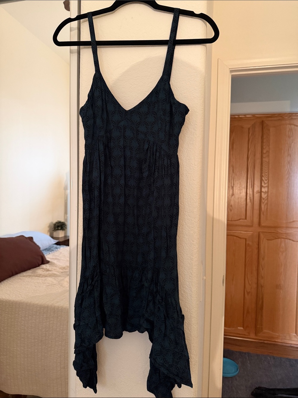 O'Neill Navy Blue Asymmetrical Spaghetti-Strap Dress